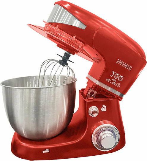 Royalty Line RL-PKM1600W Stand Mixer 1600W with Stainless Mixing Bowl 5.5lt Red