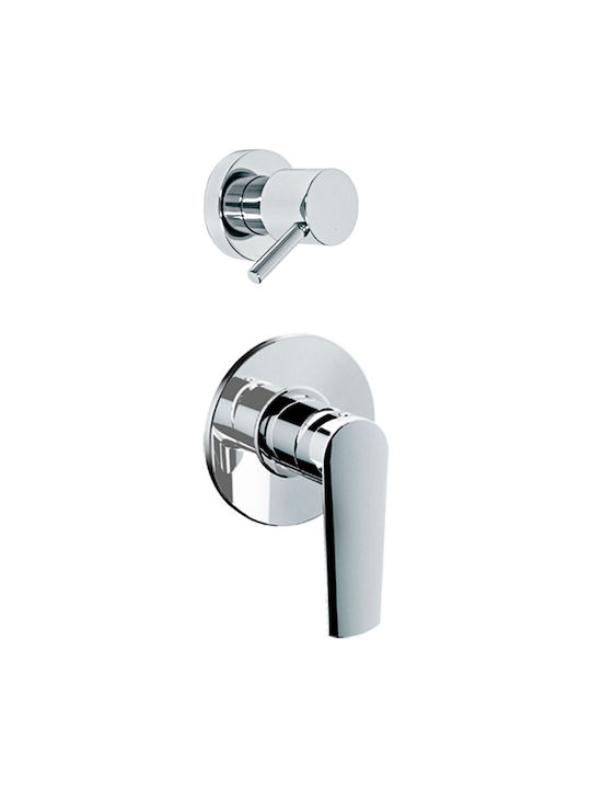 Eurorama Klint Built-in Mixer & Diverter Set for Shower 3 Exits Silver