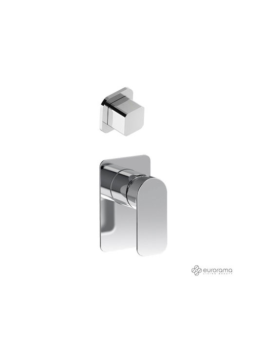 Eurorama Charma Built-in Mixer & Diverter Set for Shower 3 Exits Silver
