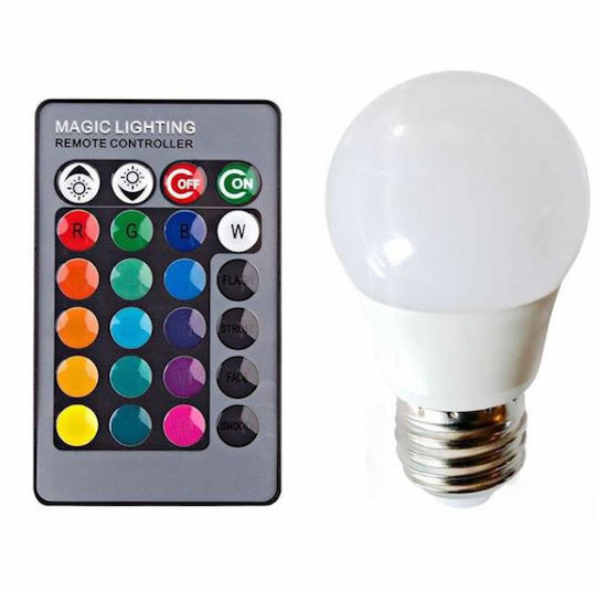 Smart Lampe LED 3W für Fassung E27 RGBW Dimmbar