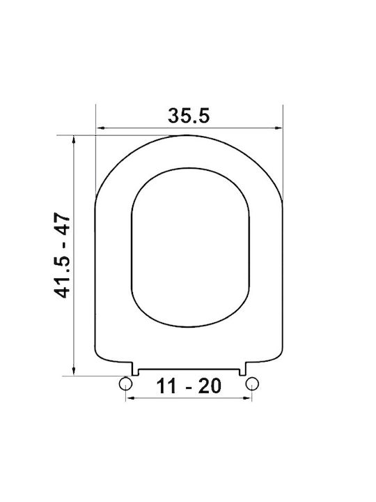 Elvit Bakelite Toilet Seat White Calla 41.5-47cm