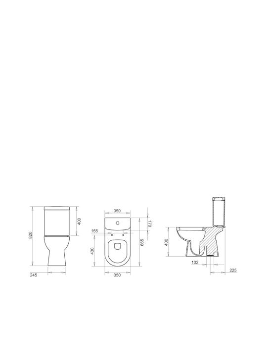 Tema Καπάκι Λεκάνης Slim Soft Close Πλαστικό 44.5x36cm Λευκό