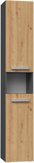 Topeshop An der Wand montiert Badezimmerregal Hölzernes Gray