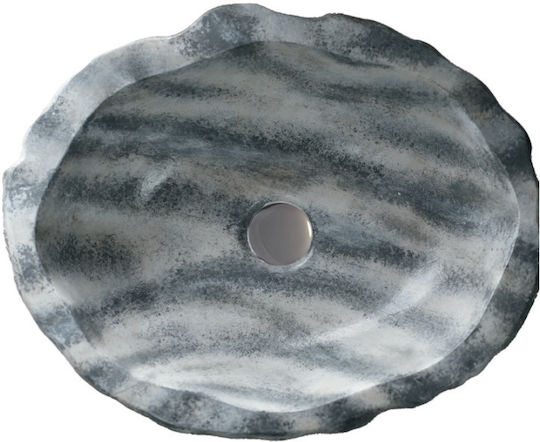 Sanitec Petra 286 Επικαθήμενος Νιπτήρας Πέτρινος 39x39x14cm Grigio Ocra