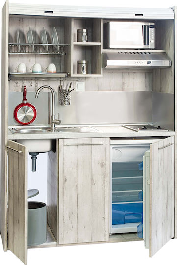 Silver ΚΣ160 Πολυκουζινάκι με Αριστερή Γούρνα 160x65x209cm Wenge