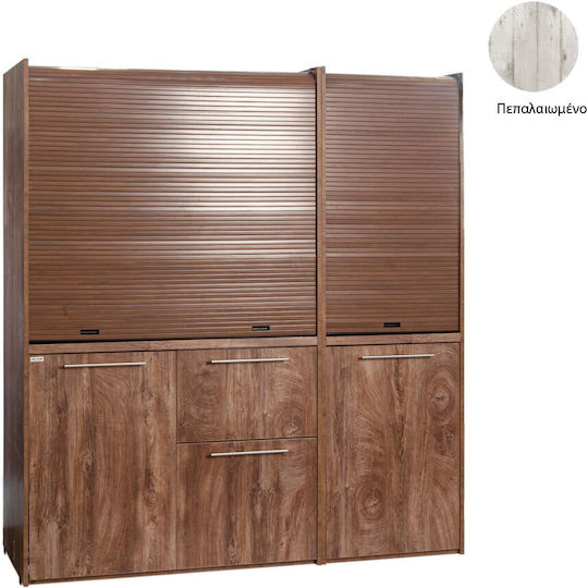 ΚΣ190 Polycuzinetă cu Chiuvetă Stânga 190x65x190cm cu frigider mic și cuptor