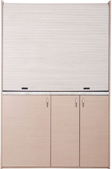 Silver ΚΣ140 Πολυκουζινάκι με Δεξιά Γούρνα 140x65x204cm Γκρι Αλουμίνιο