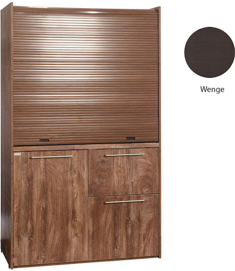 Silver Silver Kitchenette with Left Sink Bowl 125x65x209cm Wenge