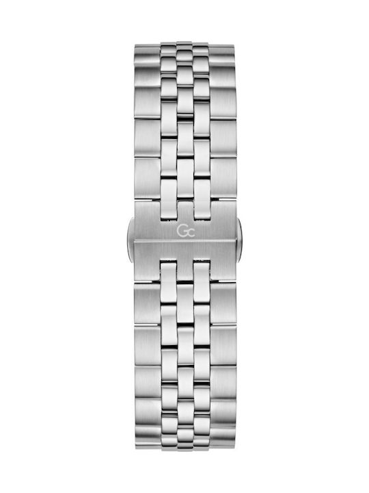 GC Watches Men's Watch 44mm Chronograph Battery with Silver Metal Bracelet
