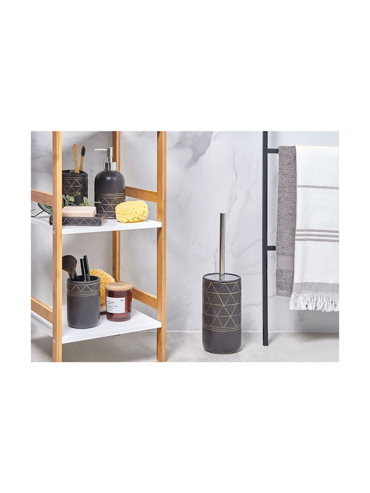 Beliani Ceramic Bathroom Accessory Set Black 5pcs