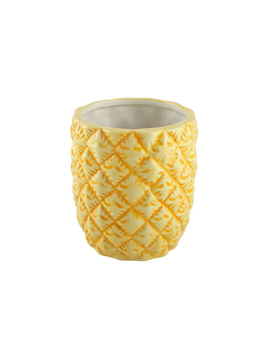 Beliani Set Accesorii Baie Ceramică Galben 4buc