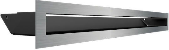Kratki Rectangular Fireplace Air Shutter Inox 80x6cm