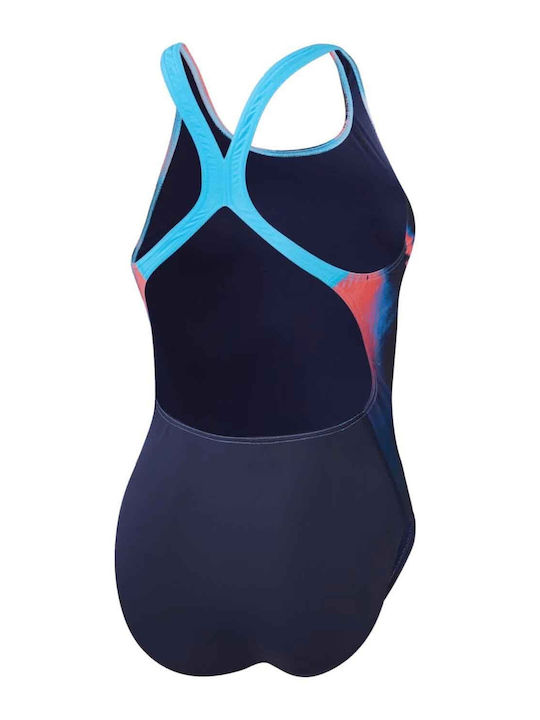 Speedo Placement Digital Powerback One-Piece Swimsuit Blue