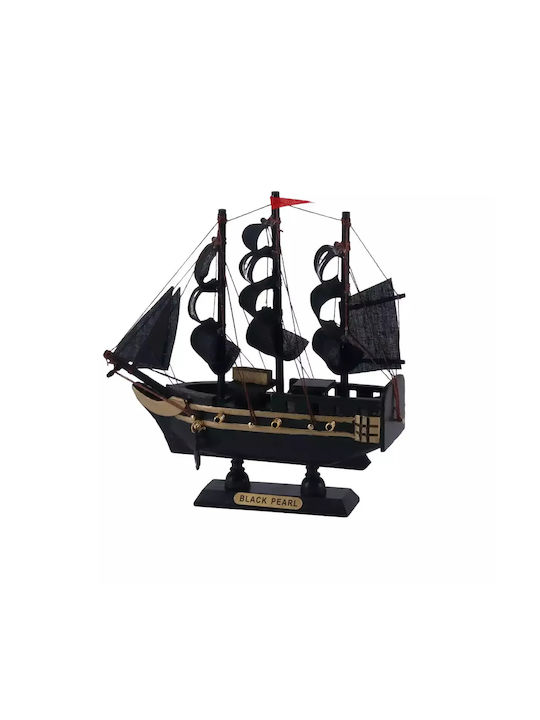 Wooden Pirate Ship Decorative Black Pearl 16cm