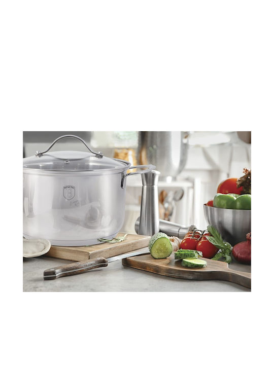 Berlinger Haus Silver Jewellery Collection Cookware Set of Stainless Steel with No Coating Silver 10pcs