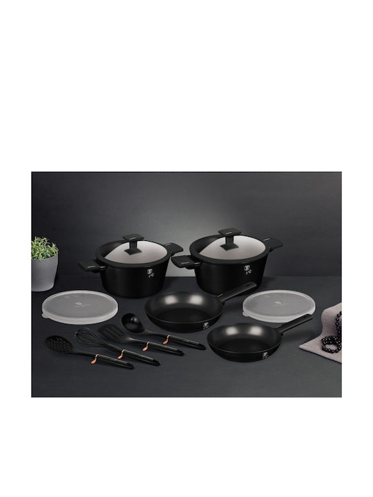 Berlinger Haus Monaco Collection Cookware Set Made of Aluminum Black with Non-stick Interior Coating 4 Pieces