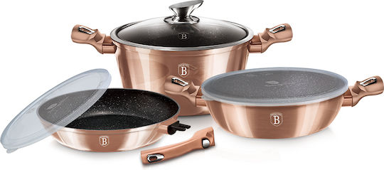 Berlinger Haus Berlinger Haus Kochgeschirr-Set aus Aluminiumguss Rose Gold mit Innenbeschichtung aus Stein 3-tlg