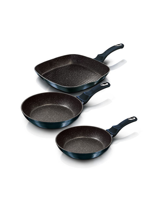 Berlinger Haus Metallic Line Pans Set of Aluminum with Non-stick Coating Aquamarine Collection 3pcs