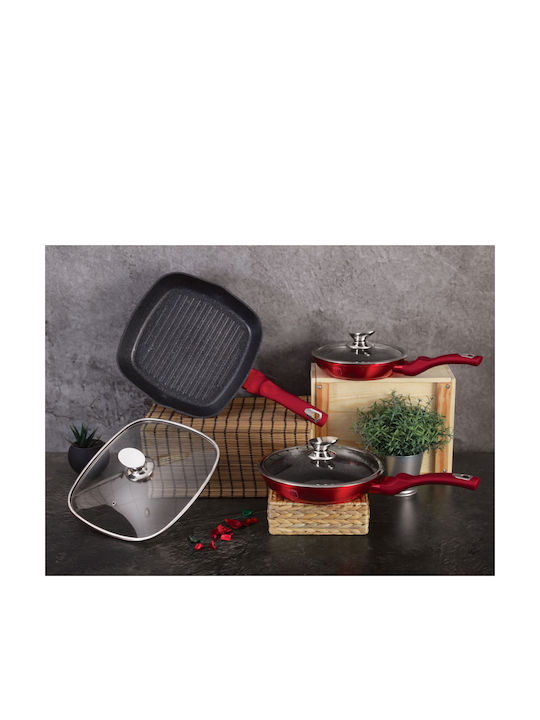 Berlinger Haus Metallic Line Pfannen-Set Burgundy Collection BH-6189 3Stück