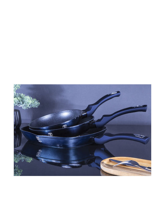 Berlinger Haus Metallic Line Pans Set of Aluminum with Non-stick Coating Aquamarine Collection 3pcs