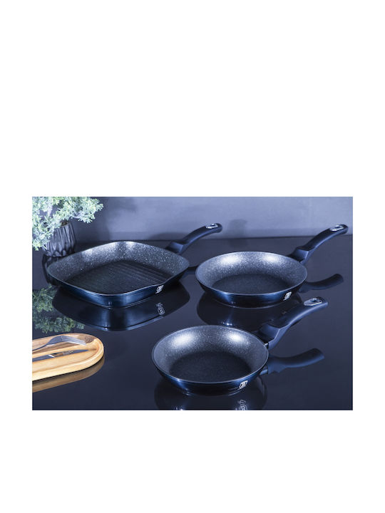Berlinger Haus Metallic Line Pans Set of Aluminum with Non-stick Coating Aquamarine Collection 3pcs