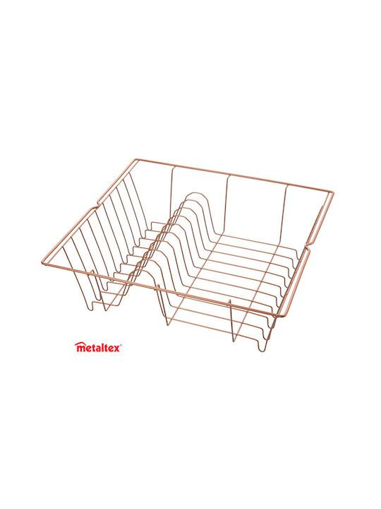 Metaltex Lipsia Copper Στραγγιστήρι Γούρνας Μεταλλικό Ροζ 36x33x12cm
