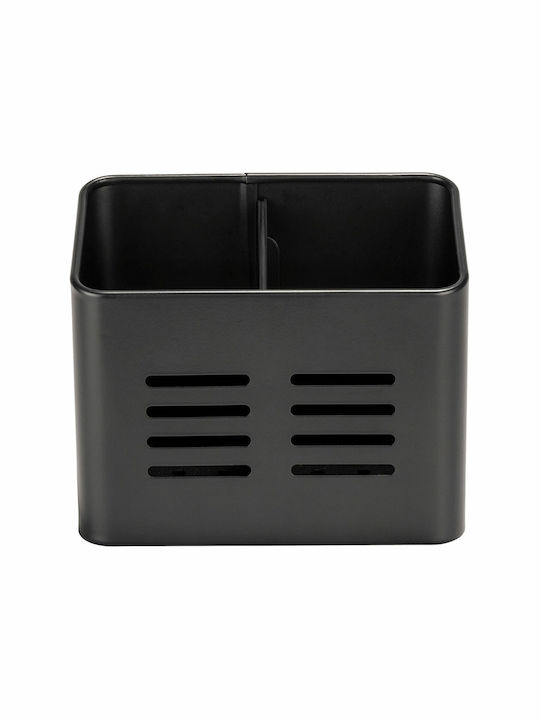 Wenko 55098100 Metallisches Abtropfgestell für Besteck Schwarz 16x13.5x9cm