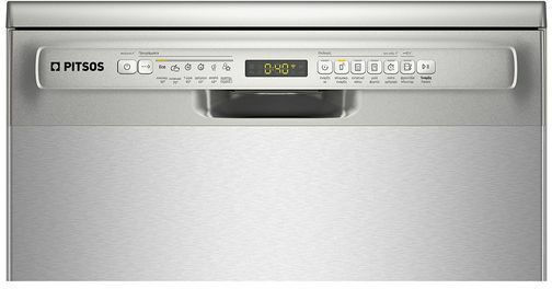 Pitsos Freestanding Dishwasher with Wi-Fi for 12 Place Settings W60xH84.5cm Inox