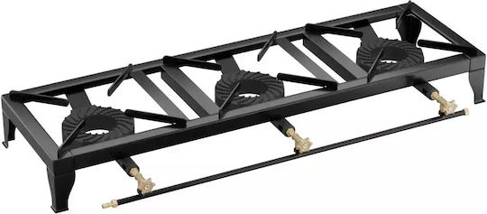 Thermogatz GX30 Βαφής Επιτραπέζια Εστία Υγραερίου Τριπλή Μαύρη