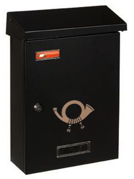 Viometal LTD Ancona 250 Outdoor Mailbox Metallic in Black Color 28x10x36cm