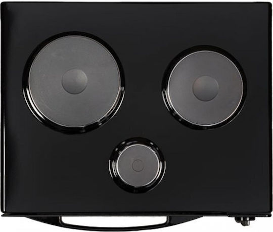 Davoline Star 4508 Electric Countertop Oven 38lt with 3 Burners Black Black