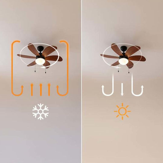 Cecotec EnergySilence Aero 365 Ceiling Fan 92cm with Light Gold & Wood