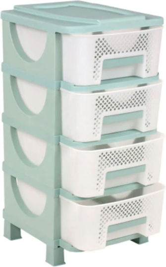 Homeplast Venus Perforated Plastic Food Rack 4 Tiers Green Homeplast Venus Perforated Plastic Food Rack 4 Tiers Green