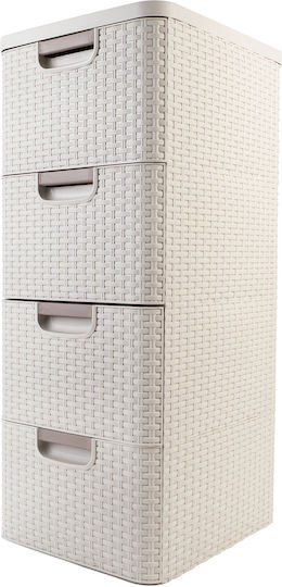 Curver Συρταριέρα Πλαστική 4 Θέσεων Λευκή 33x38x79cm
