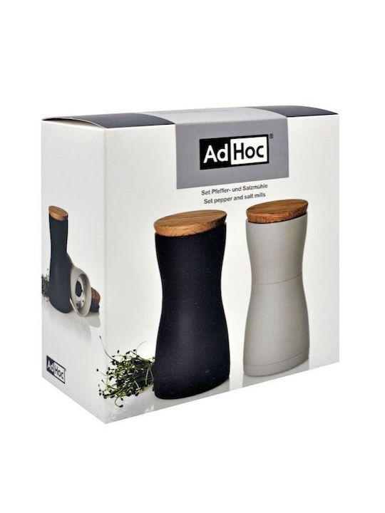 Ad Hoc Set Manual Râșnițe Condimente Ceramice în Culoare Negru 13.3cm 2buc