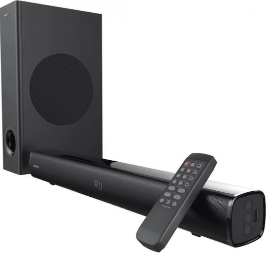 Creative Stage V2 Soundbar 2.1 Bluetooth και HDMI 80W με Τηλεχειριστήριο Μαύρο