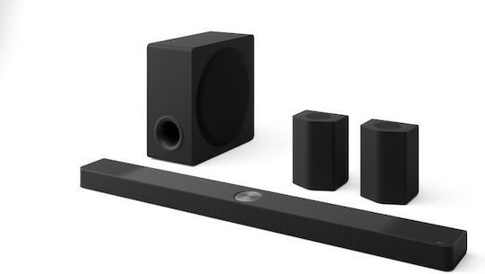 LG Soundbar 5.1 Bluetooth, HDMI und Wi-Fi 590W mit kabellosem Subwoofer und Fernbedienung Schwarz S95TR