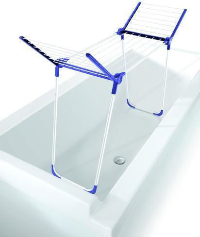 Leifheit Pegasus Folding Floor Clothes Drying Rack Made of Aluminum with 12m Hanging Length