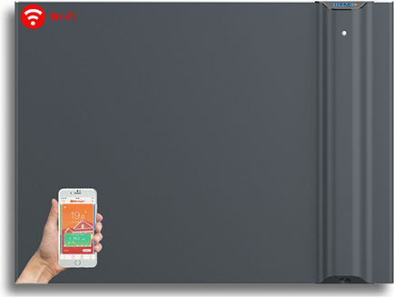 Radialight Klima 7 AS Konvektorheizung Wand 750W mit elektronischem Thermostat und WiFi 67.5x50.4cm Gray