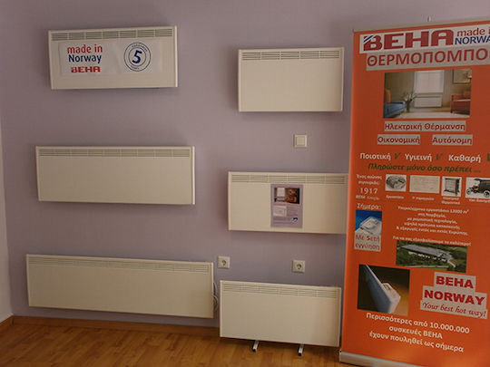 Beha PB 8 Konvektorheizung Wand 800W mit elektronischem Thermostat 68x40cm Weiß
