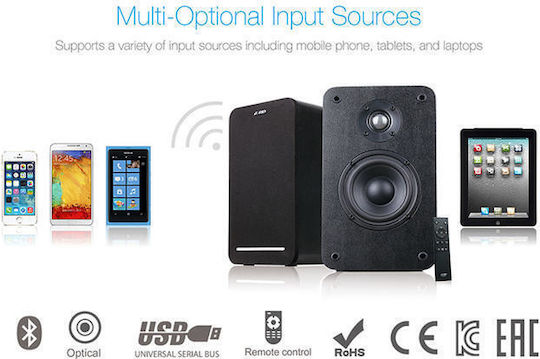 Fenda Αυτοενισχυόμενα Ηχεία με Bluetooth 60W (Ζεύγος) Μαύρα