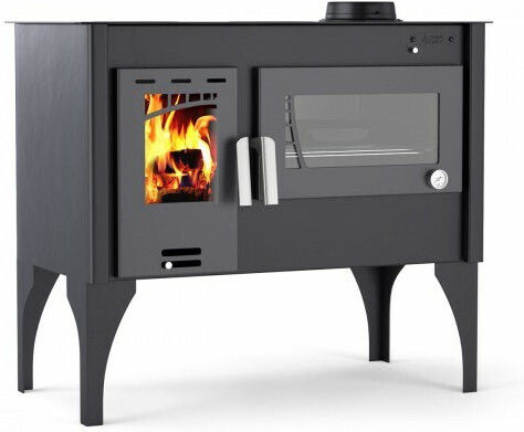 Thermogatz GS 10 Oven Χαλύβδινη Ξυλόσομπα με Φούρνο Μαύρη