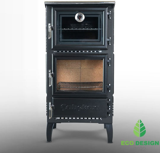 Caliskan 306-3D Μαντεμένια Ξυλόσομπα με Φούρνο 12kW Inox
