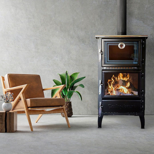 Caliskan 306 mit Aufbewahrungsschublade Stahl Holzofen 12.9kW Grau