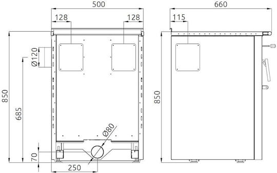Senko SG-50 Μεταλλική Ξυλόσομπα Inox