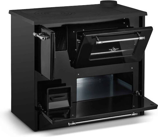 Simge 701 Omega Gusseisen Holzofen mit Ofen 9kW Schwarz