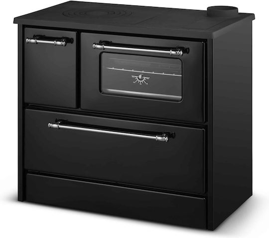Simge 701 Omega Gusseisen Holzofen mit Ofen 9kW Schwarz