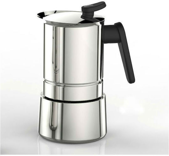 Pedrini Steelmoka Μπρίκι Espresso 6cups Inox Ασημί