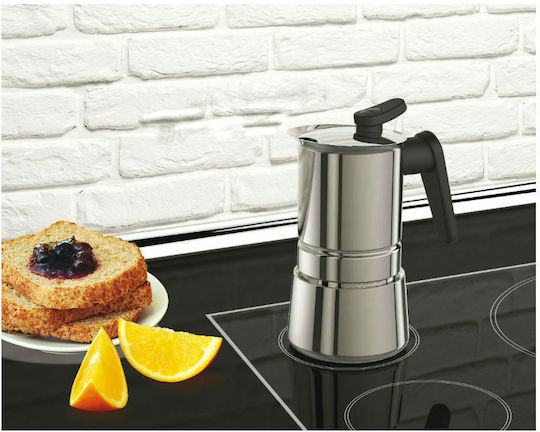 Pedrini Steelmoka Μπρίκι Espresso 6cups Inox Ασημί