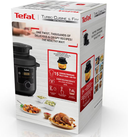 Tefal Turbo Cuisine And Fry Multifunktionskocher 1200W mit Kapazität 7.6Es Silber